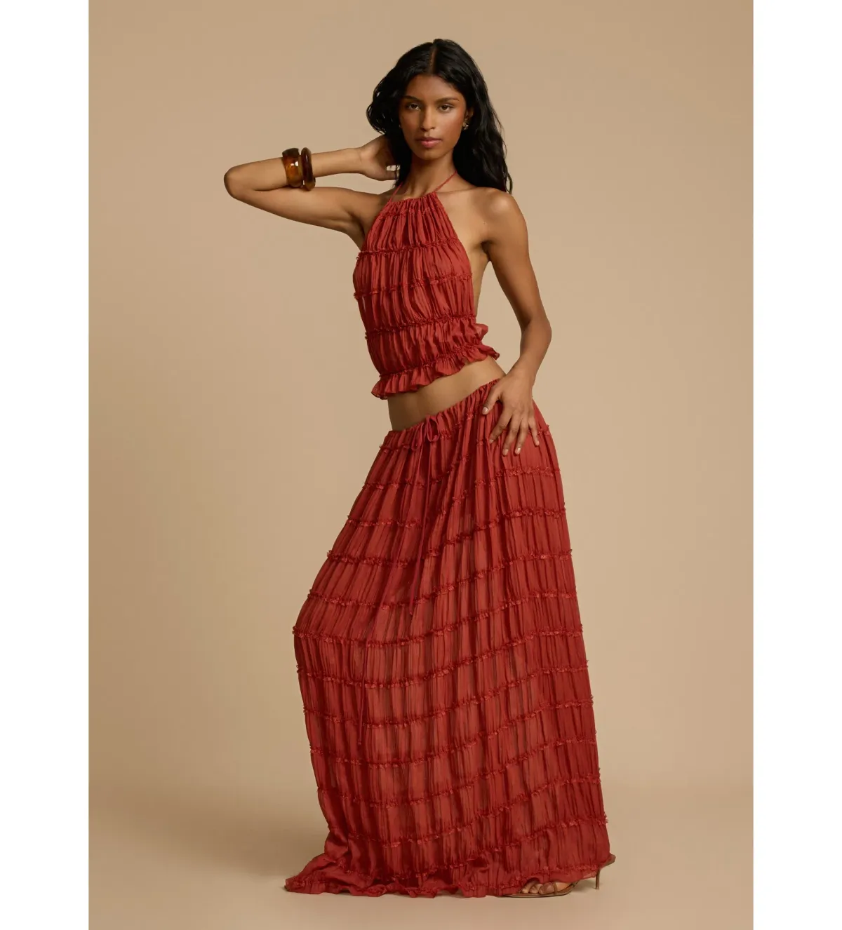 Arcina Ori Juliette Halter and Skirt Set in Red Size AU 6 - Image 1