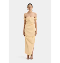 Sir the Label Carmen Draped Gown in Light Peach Size AU 6 for rent on The Volte - image 1