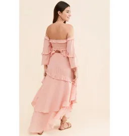 Spell & The Gypsy Clementine Mermaid Maxi Dress Pink Size AU 10 for rent on The Volte - image 2
