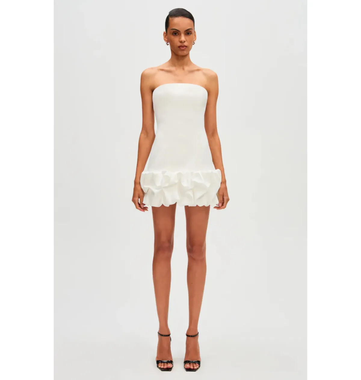 Misha The Saphira Crepe Mini Dress Ivory Size 10 - Image 1