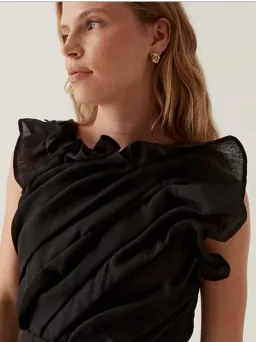 Aje Genesis Midi Black Dress Black Size AU 8 for rent on The Volte - image 3