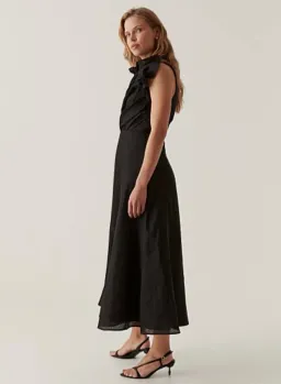 Aje Genesis Midi Black Dress Black Size AU 8 for rent on The Volte - image 2