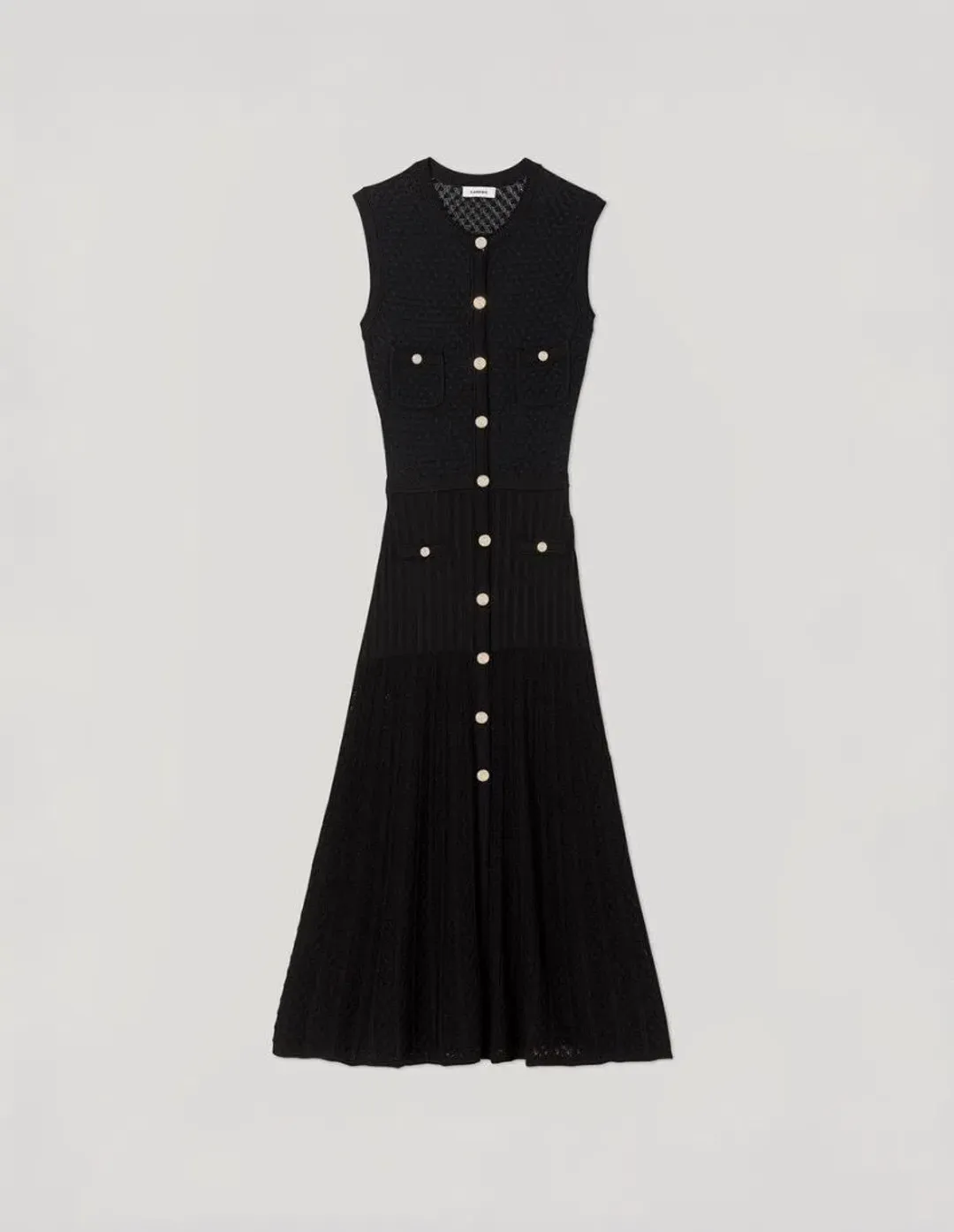 Sandro Tuileries Knit Midi Dress Black Size 38 / AU 8 for rent on The Volte - main image