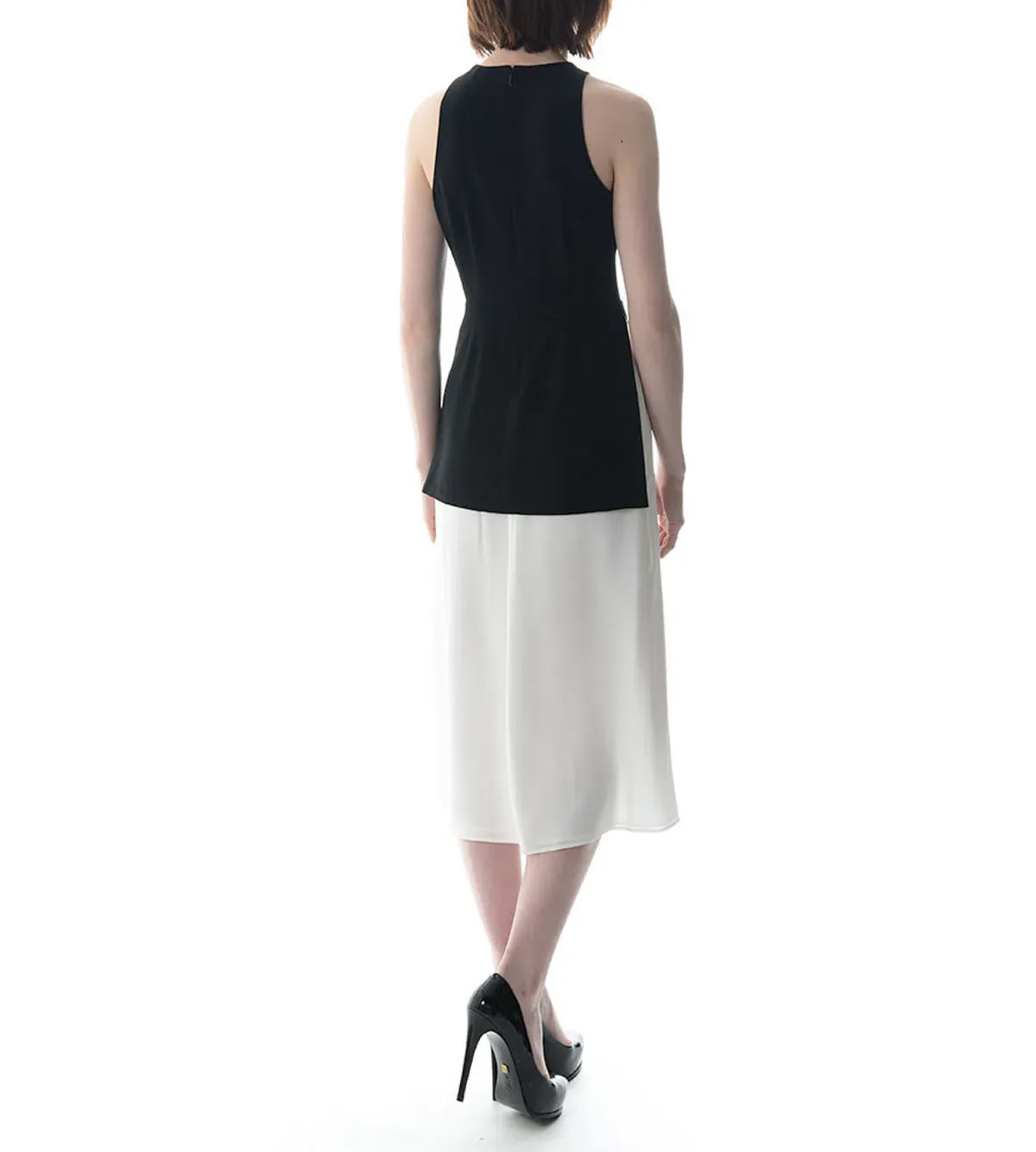 A.L.C. Mer Sleeveless Midi Dress Black White Size AU 4 - Image 2