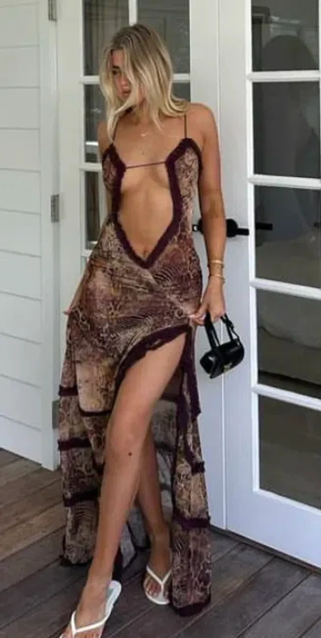 Jaded London Fatale Maxi Dress in Sunrose Size 10 for rent on The Volte - main image