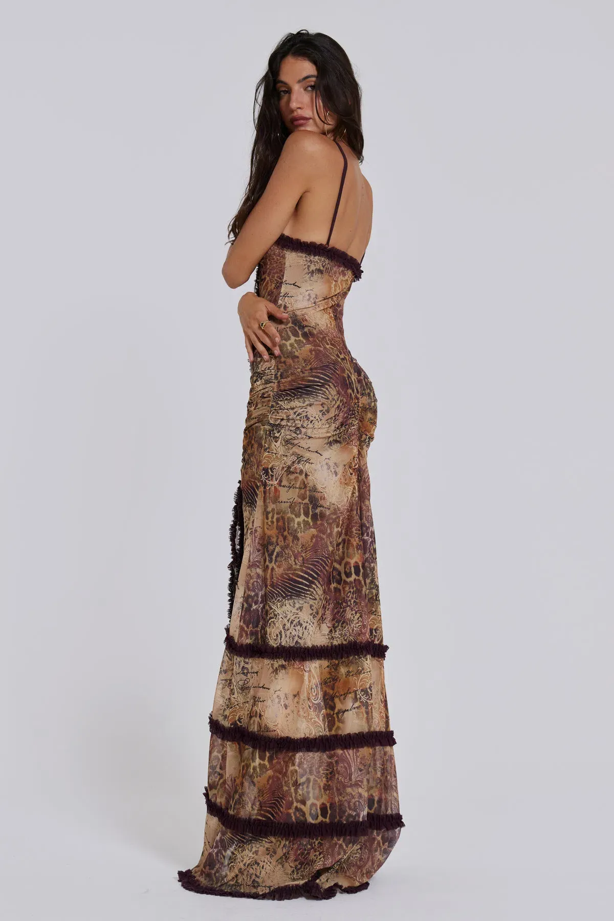 Jaded London Fatale Maxi Dress in Sunrose Size 10 - Image 3