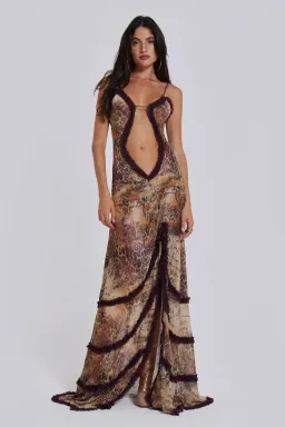 Jaded London Fatale Maxi Dress in Sunrose Size 10 for rent on The Volte - image 1