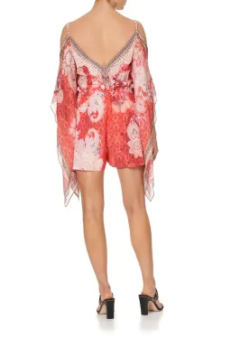 Camilla Playsuit Size S (10) Pink Paisley Palace Muse Silk with Scarf spilt Sleeve for rent on The Volte - image 2