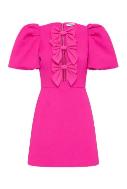 Rebecca Vallance Cecily Bow Mini Dress Hot Pink Size 8 for rent on The Volte - image 6