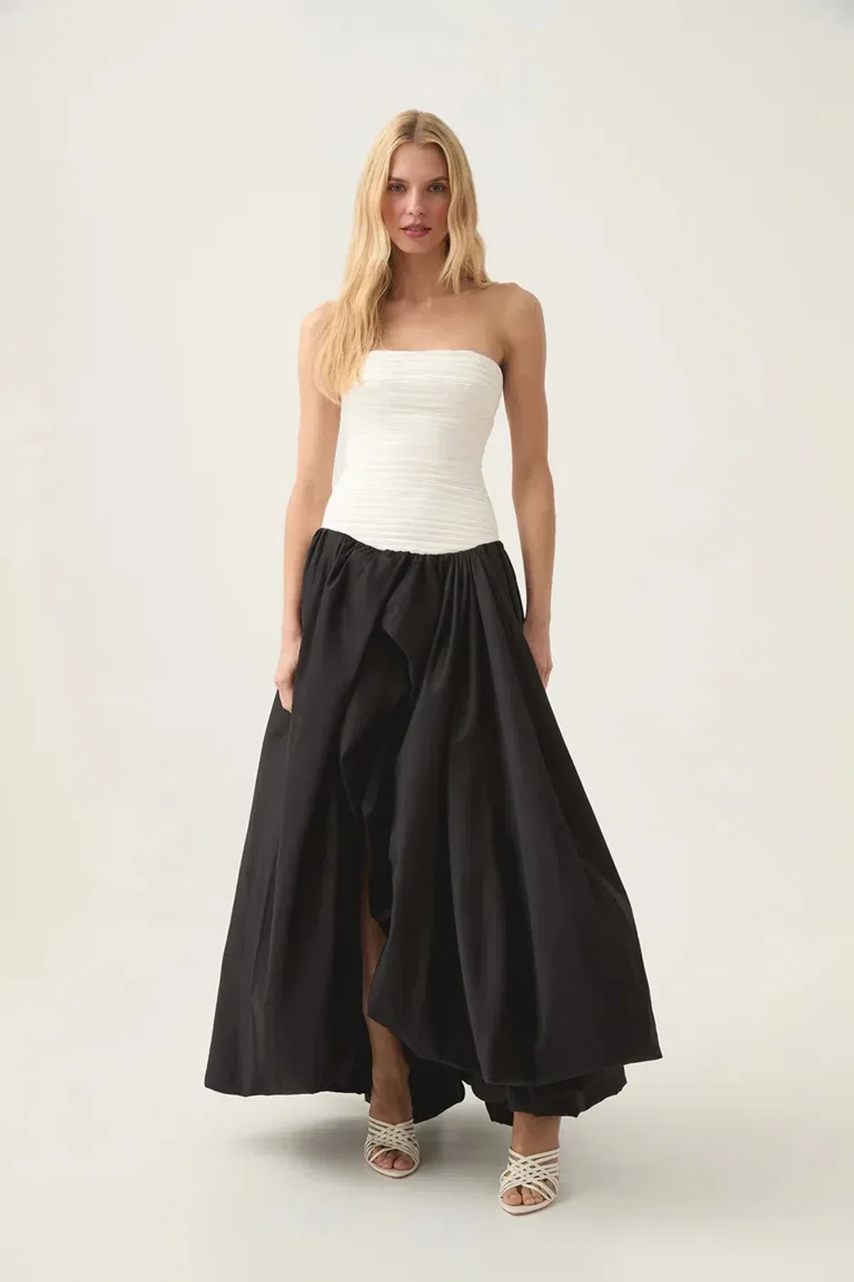 Aje Violette Bubble Hem Maxi Dress Black/White Size AU 8 - Image 2