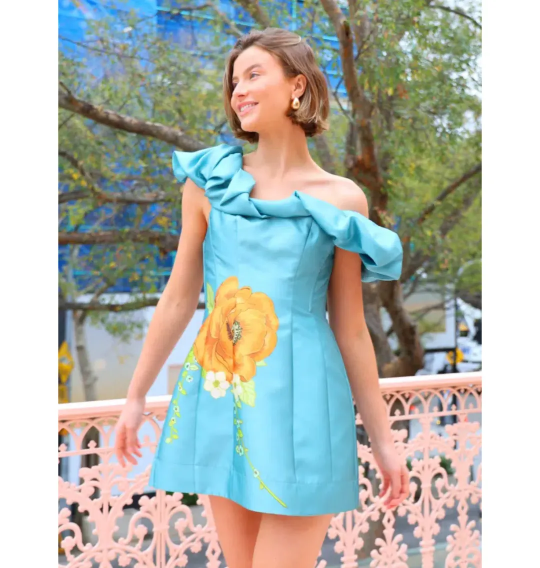 Alemais Regent Jade Mini Dress in Jade Size AU 10 for rent on The Volte - main image