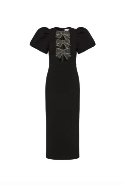 Rebecca Vallance Eliana Puff Sleeve Midi Dress Black Size AU 14 for rent on The Volte - image 5