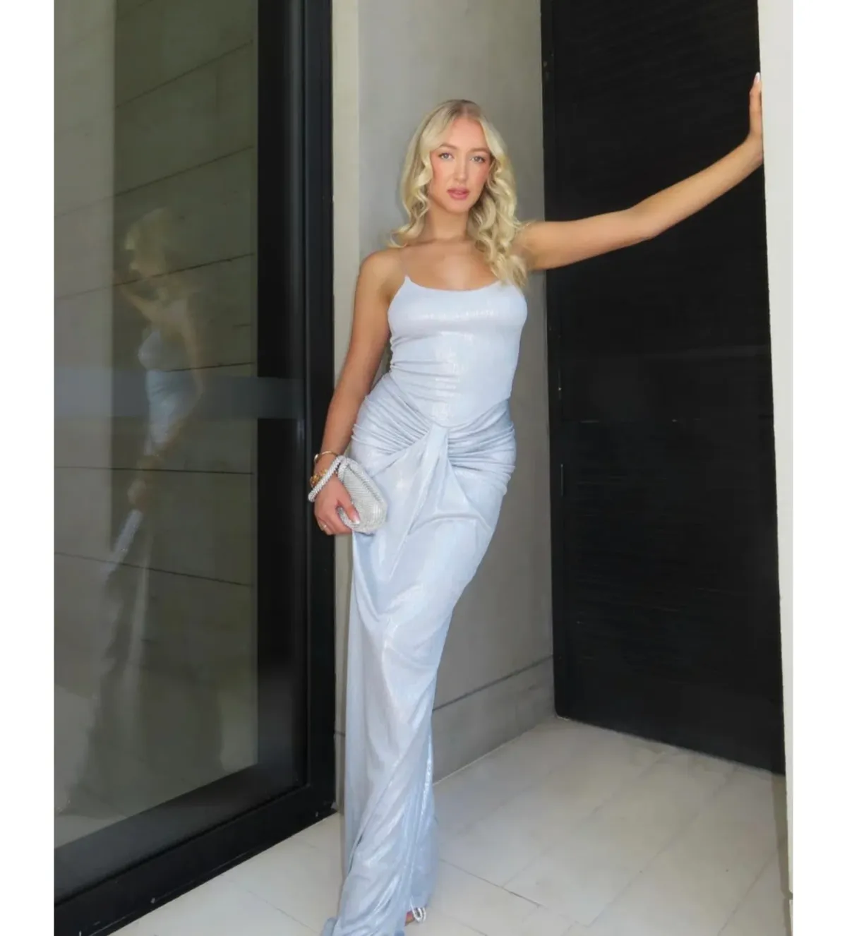 Natalie Rolt Allora Gown Silver Size 1 / AU 8 - Image 1