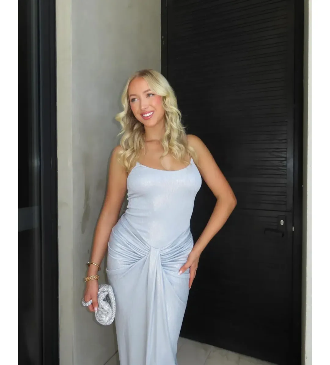 Natalie Rolt Allora Gown Silver Size 1 / AU 8 for rent on The Volte - main image