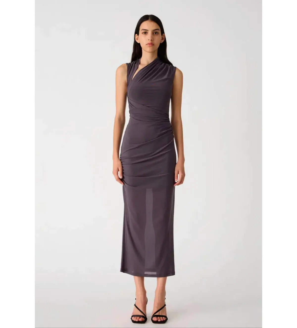 Misha Tillie Mesh Midi Dress in Slate Size 8 - Image 1
