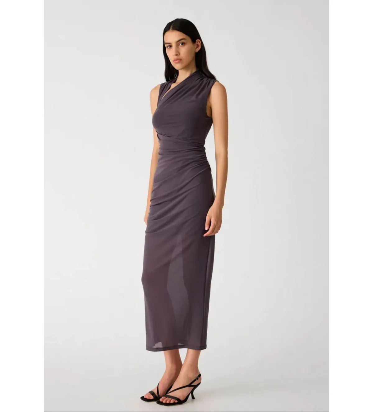 Misha Tillie Mesh Midi Dress in Slate Size 8 - Image 3