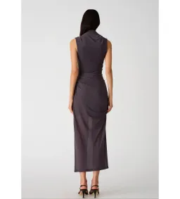 Misha Tillie Mesh Midi Dress in Slate Size 8 for rent on The Volte - image 4