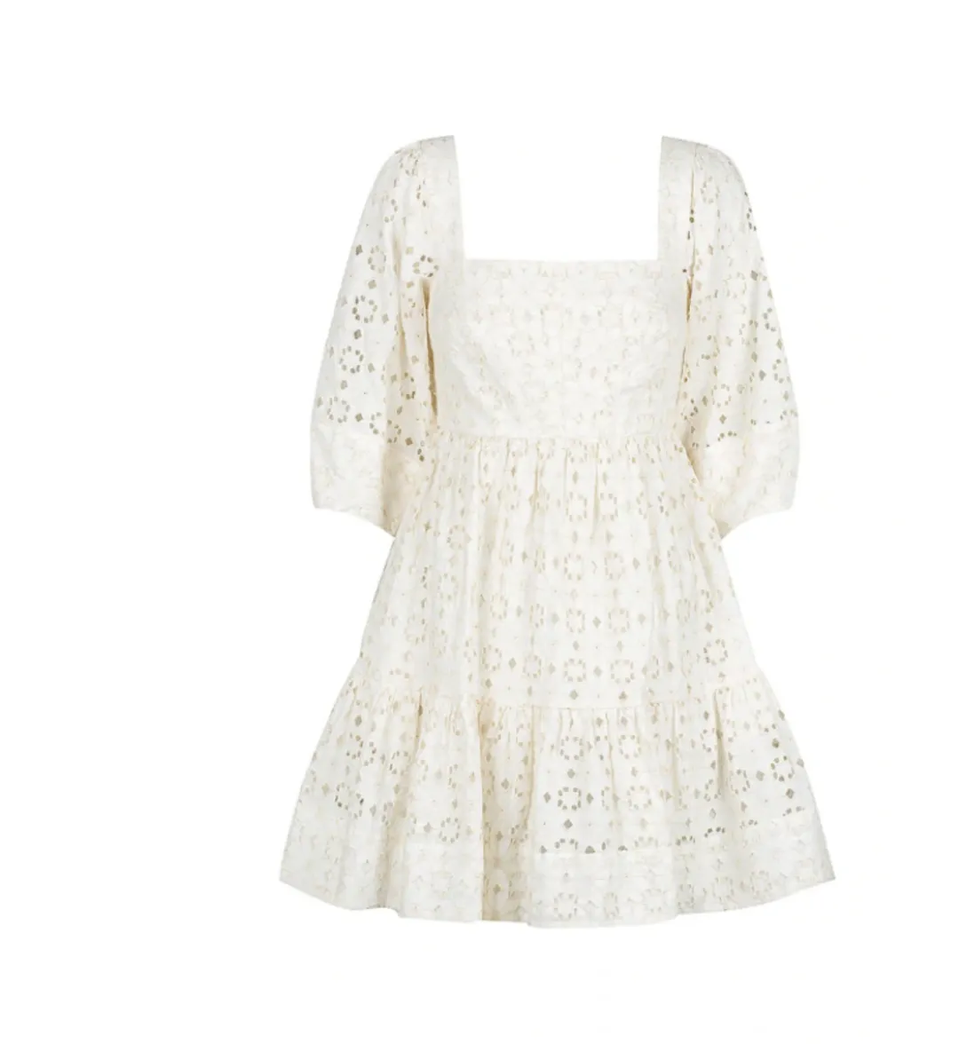 Shona Joy Fryda Broderie Anglaise Mini Dress Cream Size S / AU 8 for rent on The Volte - main image