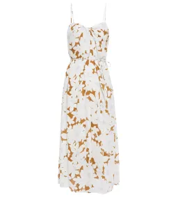 Vince Dress Midi Tropical Bloom Twist Teakwood Floral Size L / AU 12 for rent on The Volte - image 3