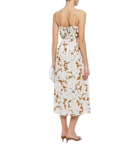 Vince Dress Midi Tropical Bloom Twist Teakwood Floral Size L / AU 12 for rent on The Volte - image 2