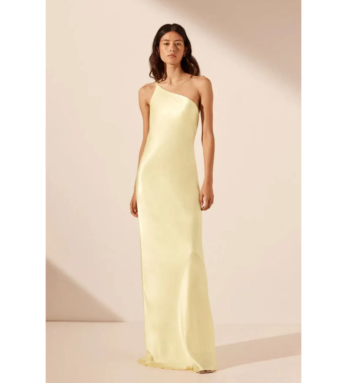 Shona Joy La Lune Cowl Back Maxi Dress in Lemon Size AU 8 for rent on The Volte - main image