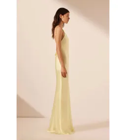 Shona Joy La Lune Cowl Back Maxi Dress in Lemon Size AU 8 for rent on The Volte - image 3