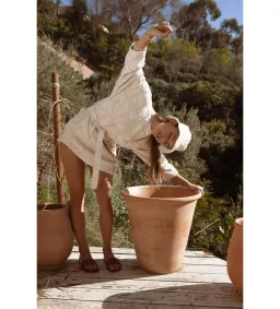 Lucy Folk Towelling Long Sleeve Mini Dress Skyline Ecru Size S / AU 8 for rent on The Volte - image 6