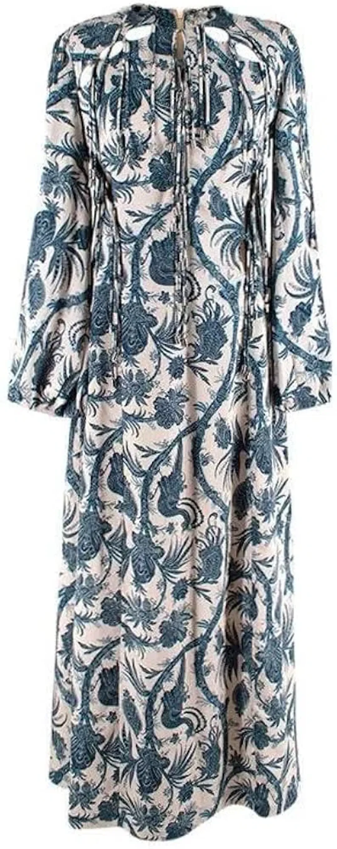 Zimmermann Adorn Tie Up Bird Chintz midi Dress Paisley Blue designer Size 1 / AU 10 / us 6 for rent on The Volte - main image