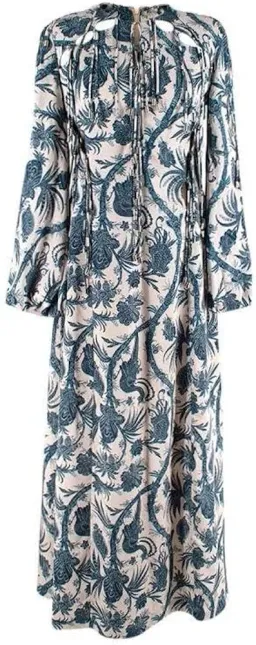 Zimmermann Adorn Tie Up Bird Chintz midi Dress Paisley Blue designer Size 1 / AU 10 / us 6 for rent on The Volte - image 2
