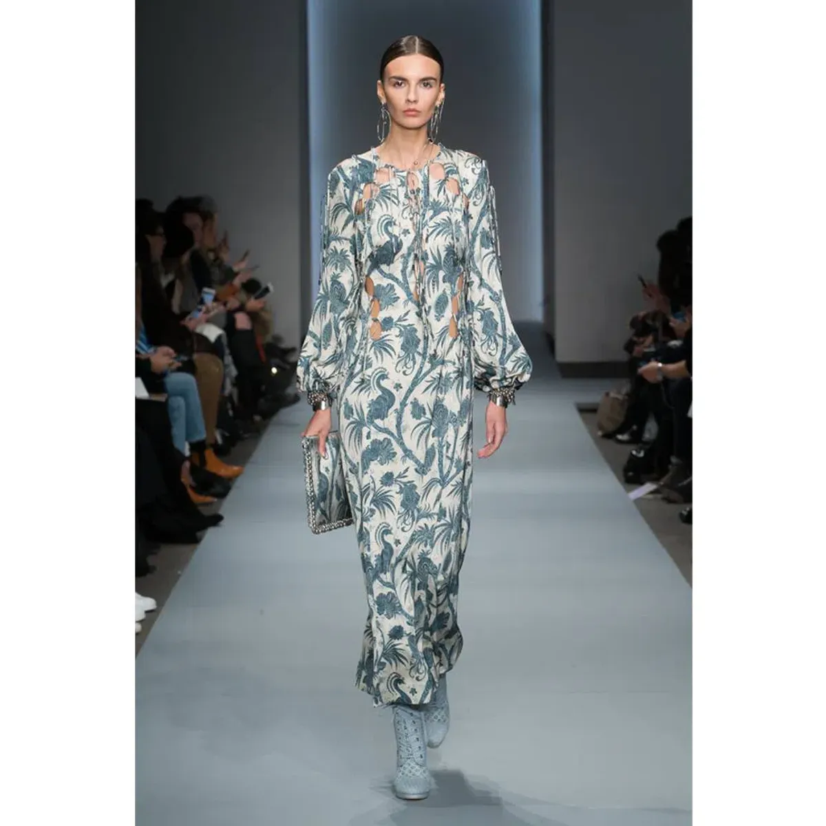 Zimmermann Adorn Tie Up Bird Chintz midi Dress Paisley Blue designer Size 1 / AU 10 / us 6 for rent on The Volte - main image
