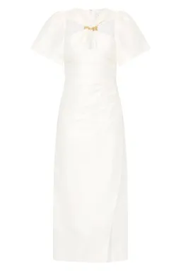 Aje Presence Twisted Midi Dress Ivory Size 12 for rent on The Volte - image 5