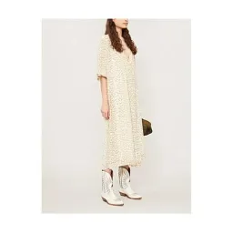 Ganni Leopard Print Crepe Midi Wrap Dress Neutrals Size 36 / AU 8 for rent on The Volte - image 3