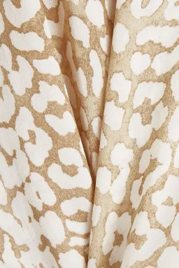 Ganni Leopard Print Crepe Midi Wrap Dress Neutrals Size 36 / AU 8 for rent on The Volte - image 6