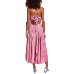 A.L.C. Gemini Pleated Tie Back Long Dress Chateau Rose Pink Size AU 10 for rent on The Volte - image 4