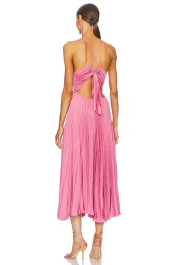 A.L.C. Gemini Pleated Tie Back Long Dress Chateau Rose Pink Size AU 10 for rent on The Volte - image 2