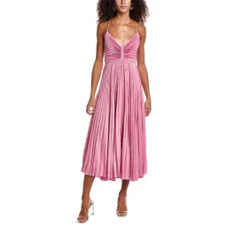A.L.C. Gemini Pleated Tie Back Long Dress Chateau Rose Pink Size AU 10 for rent on The Volte - image 3