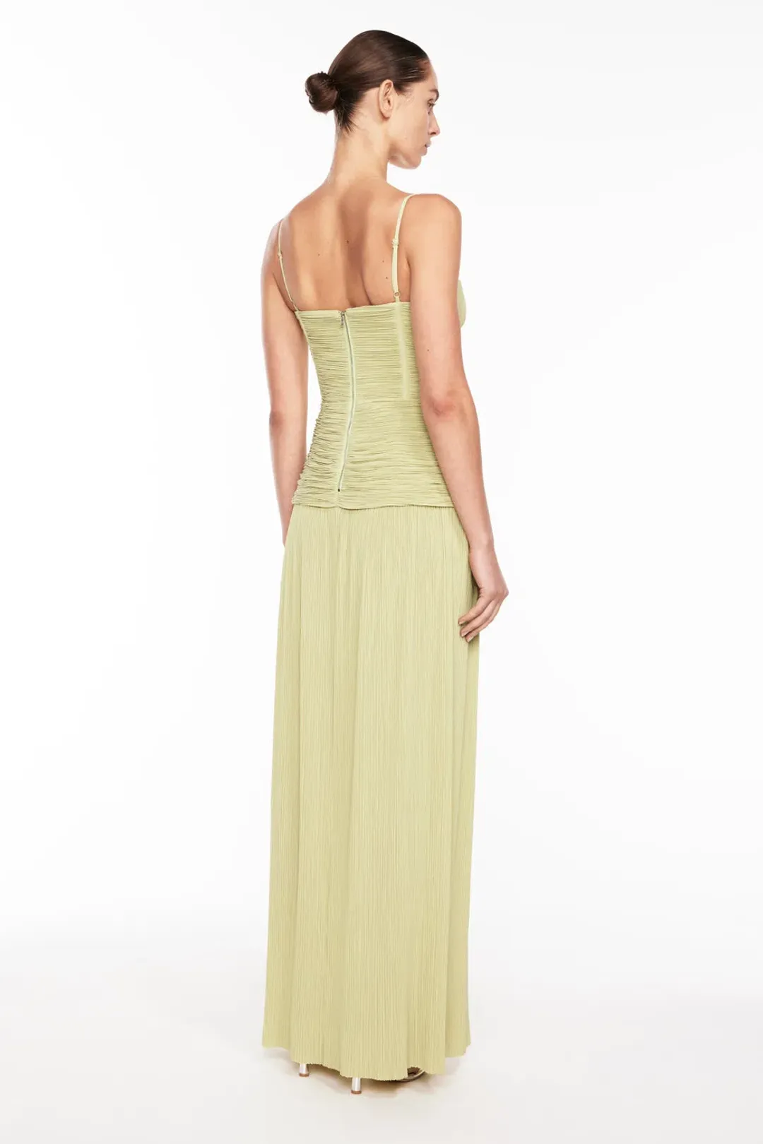 Manning Cartell Double Time Pleat Dress In Pistachio Size 8 for rent on The Volte - main image