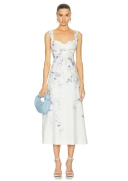 Zimmermann Natura Midi Dress Blue Birds Size 1 / AU 10 for rent on The Volte - image 1
