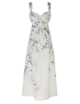 Zimmermann Natura Midi Dress Blue Birds Size 1 / AU 10 for rent on The Volte - image 3
