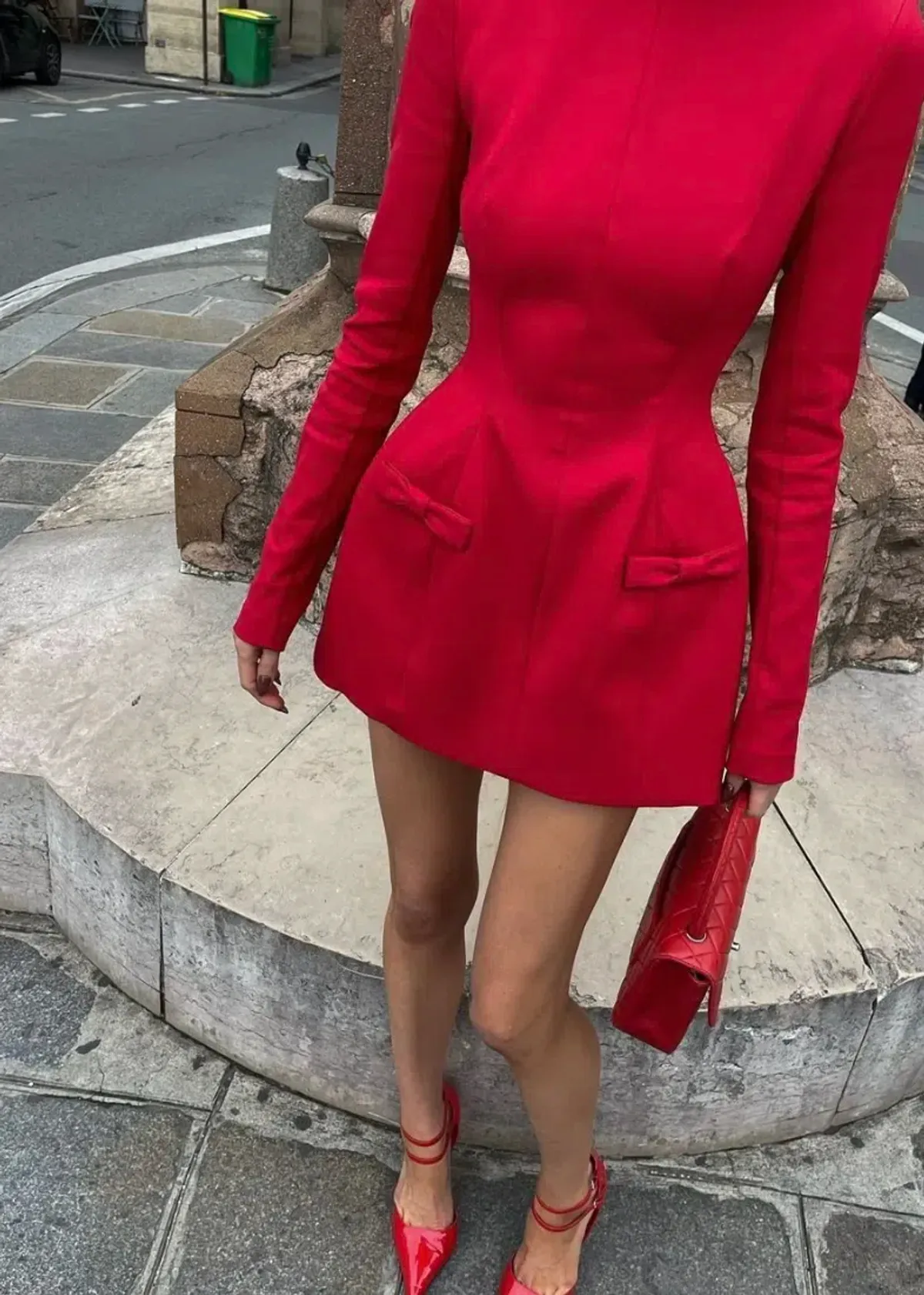 Helsa The Parasol Mini Dress in Lipstick Red Size XXS / AU 4 - Image 4