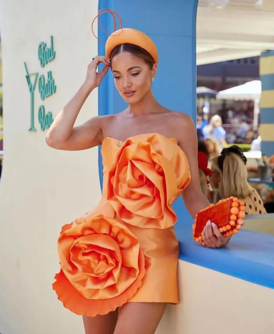 Eliya The Label Hayman Mini Dress Tangerine Size 10 for rent on The Volte - main image