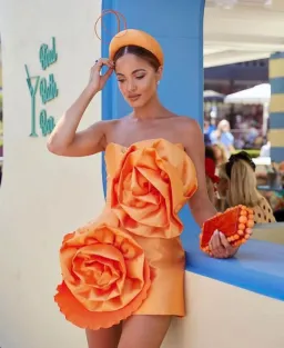 Eliya The Label Hayman Mini Dress Tangerine Size 10 for rent on The Volte - image 2