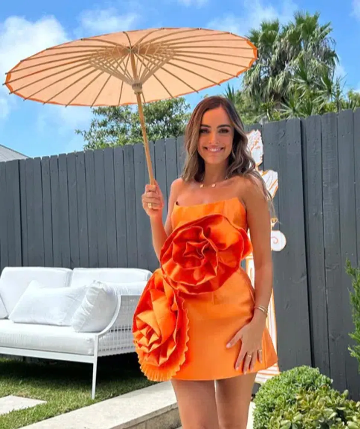 Eliya The Label Hayman Mini Dress Tangerine Size 10 - Image 3