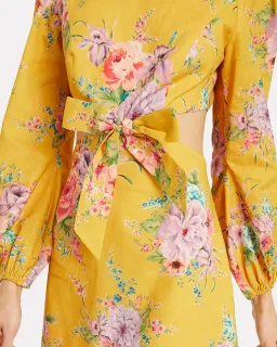 Zimmermann Zinnia Bow Cut Out Short Dress Golden Floral Size 1 / AU 10 for rent on The Volte - image 4