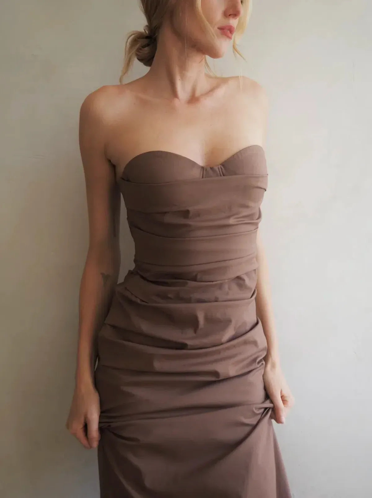 Sir the Label Alba Strapless Maxi Dress Gown in Mocha Size 2 / AU 10 / M - Image 4