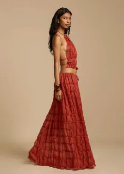 Arcina Ori Juliette Halter Top & Maxi Skirt Set Red Size S / AU 6-8 for rent on The Volte - image 5