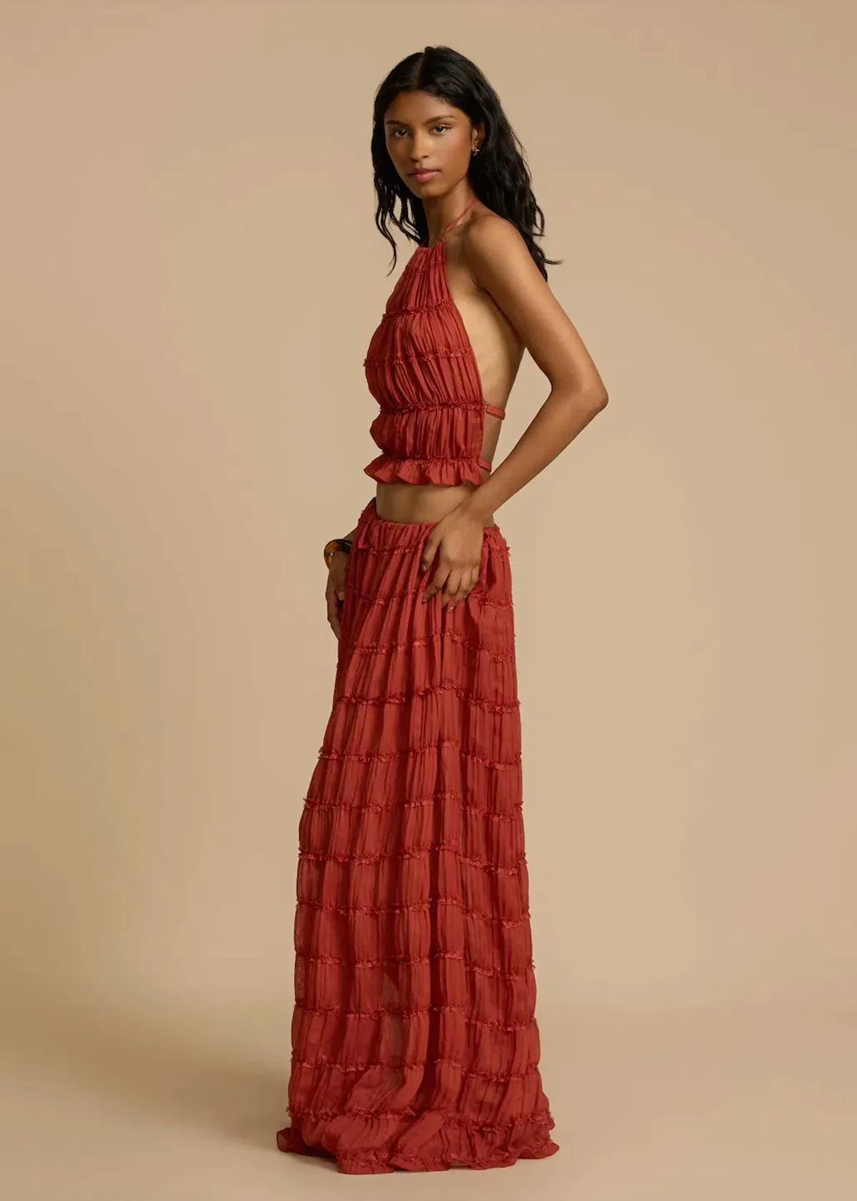 Arcina Ori Juliette Halter Top & Maxi Skirt Set Red Size S / AU 6-8 - Image 4