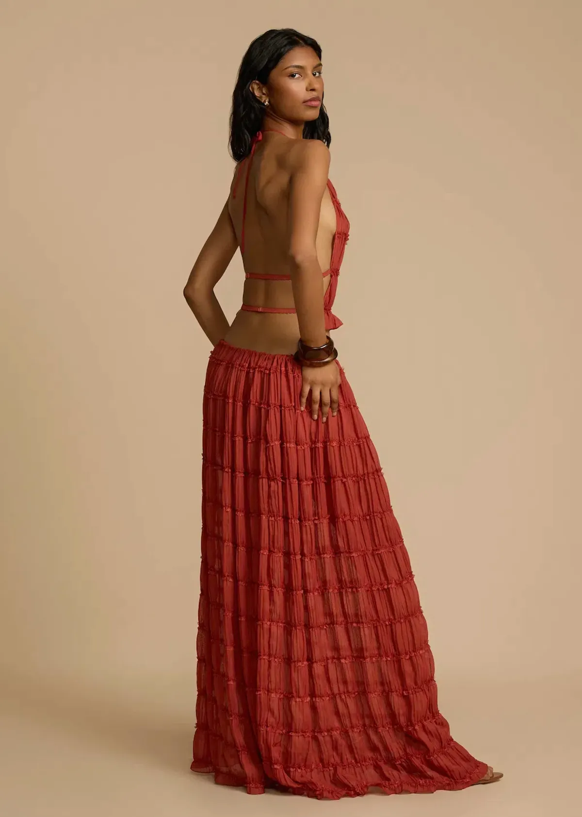 Arcina Ori Juliette Halter Top & Maxi Skirt Set Red Size S / AU 6-8 - Image 15
