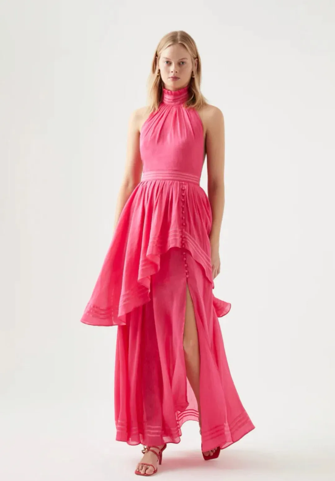 Aje Sienna Maxi Dress Pink Size 6 for rent on The Volte - main image