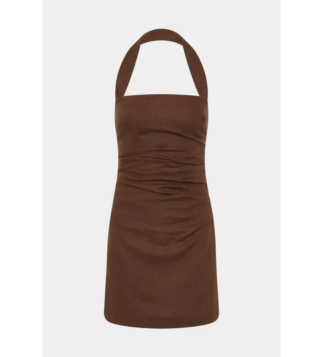 Sir The Label Noemi Halter Mini Dress in Chocolate Size 2 / AU 10 for rent on The Volte - main image